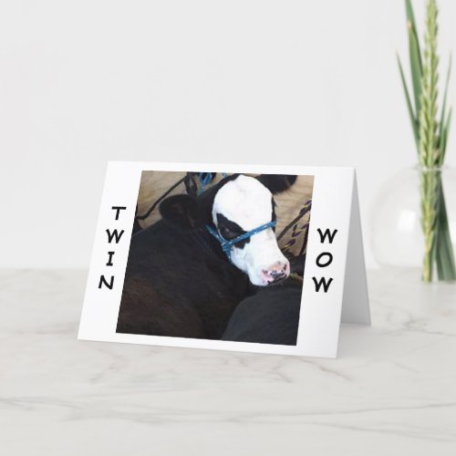 TWIN COW SAYS HOLY COW ANOTHER BIRTHDAY CARD