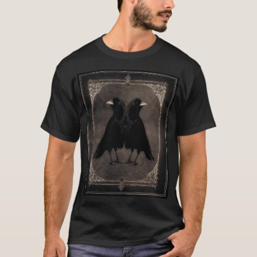 Twin Crows Vintage Portrait  T_Shirt
