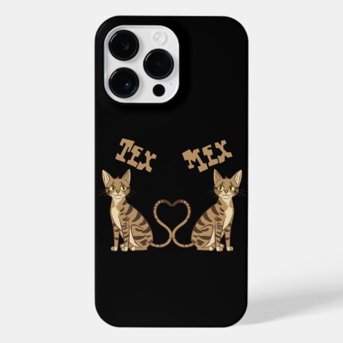TWIN CUTE BENGAL CATS  iPhone 14 PRO MAX CASE