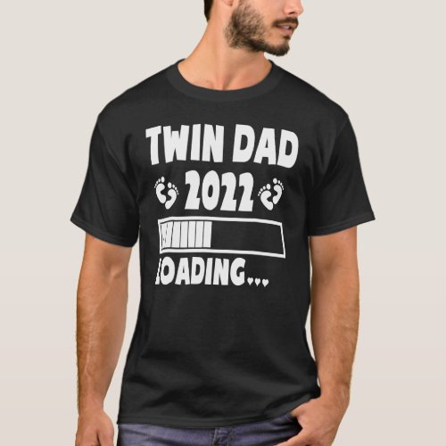 Twin Dad Of Twins 2022 Expecting Twin Dad Fathers T_Shirt