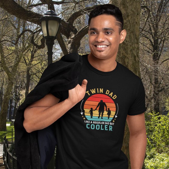 Twin Dad Retro Sunset T-Shirt (The perfect gift for dad! Great for Father's Day, his birthday or "just because"!)