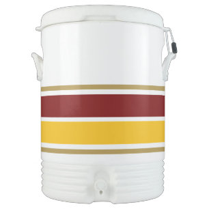 Twin Deep Red Bright Yellow Orange Racing Stripes Beverage Cooler