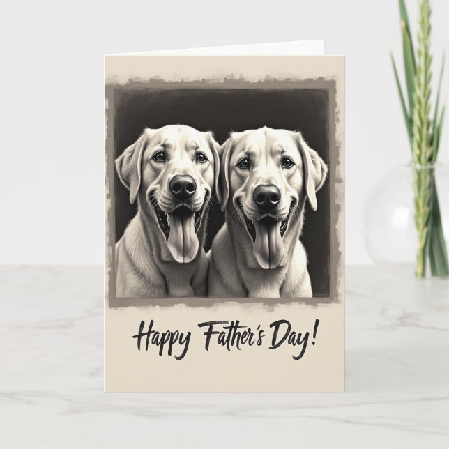 Twin Dogs Fathers Day Card (Front)