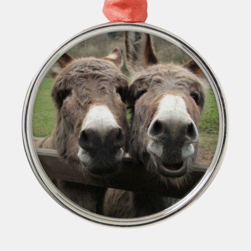 TWIN DONKEY PAIR ORNAMENT