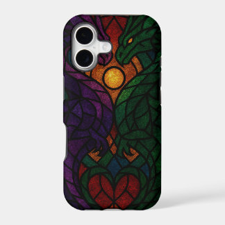 Twin Dragon Stained Glass iPhone 17 Case