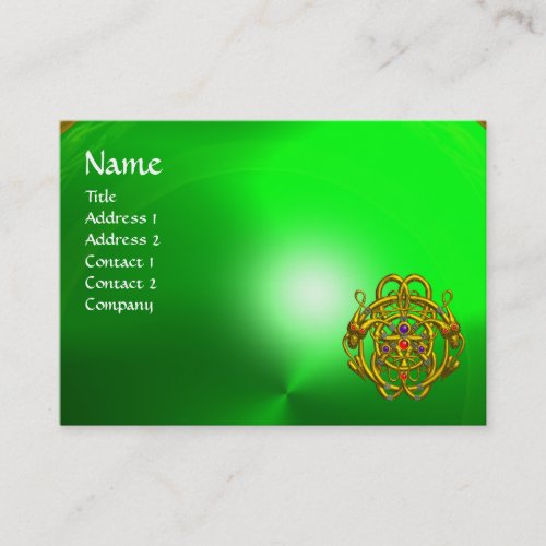 TWIN DRAGONS Green Emerald Business Card