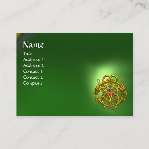 TWIN DRAGONS Green Emerald Business Card