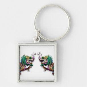 Twin Dragons Keychain