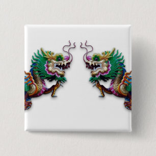 Twin Dragons Pinback Button