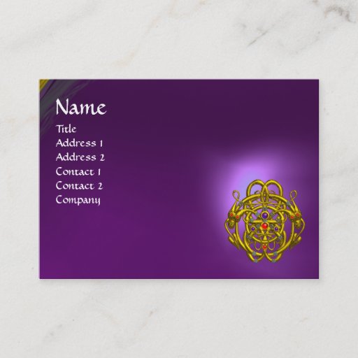 Customizable TWIN DRAGONS Purple Amethyst Business Card Templates