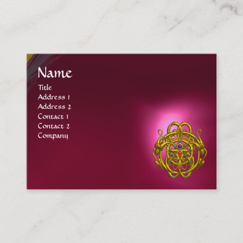 TWIN DRAGONS Red  Pink Ruby Business Card