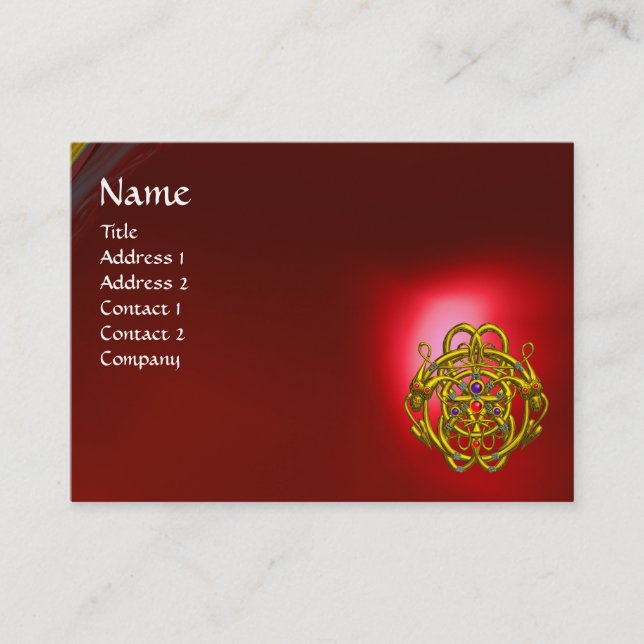TWIN DRAGONS Red Ruby Business Card (Front)