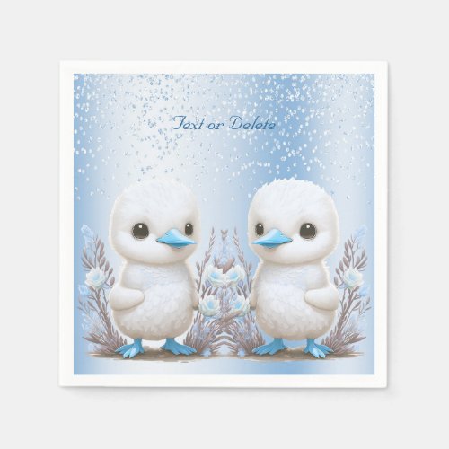 Twin Ducks Blue Floral Napkins