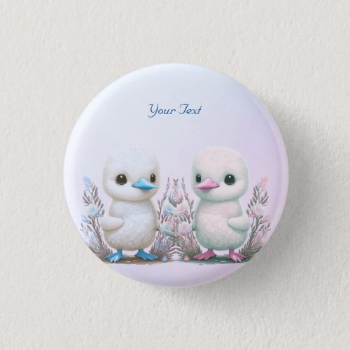 Twin Ducks Floral Button