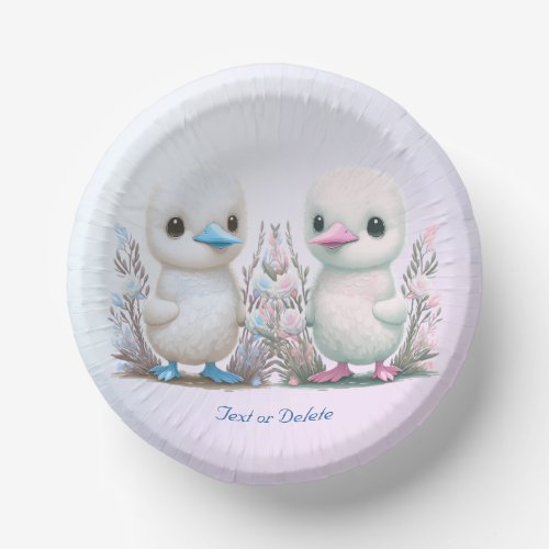 Twin Ducks Floral Paper Bowl