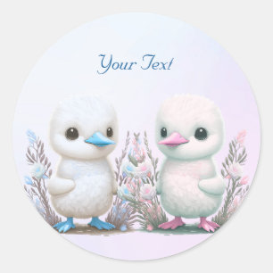 Twin Ducks Floral Sticker