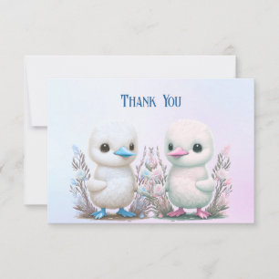 Twin Ducks Floral Thank You Card