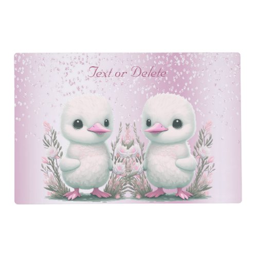 Twin Ducks Pink Floral Placemat