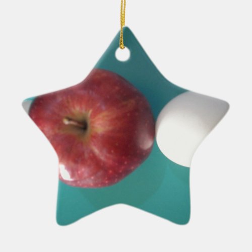 Twin Egg red apple for a pieJPG Ceramic Ornament