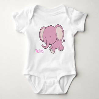 Twin Elephant baby onsie Baby Bodysuit
