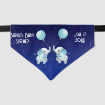 Twin Elephants Baby Shower