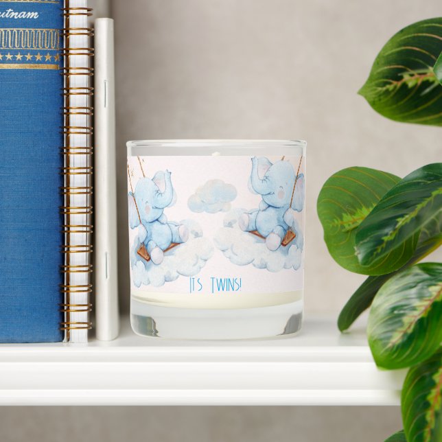 Twin Elephants Double the Joy Scented Candle (Shelf)
