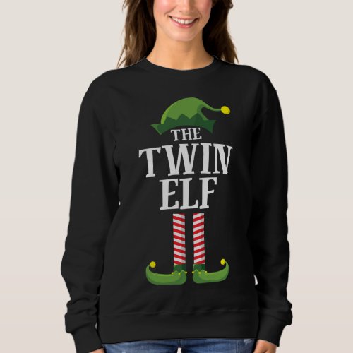 Twin Elf Matching Family Group Funny Christmas Par Sweatshirt