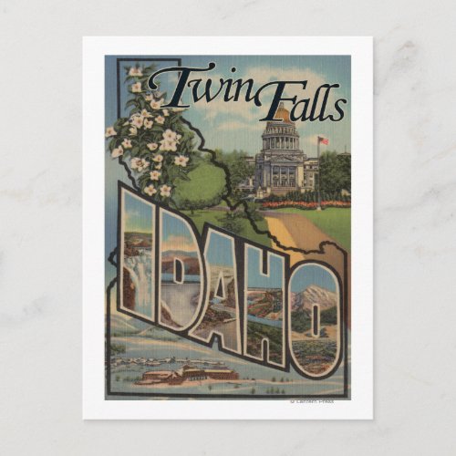 Twin Falls Idaho _ Large Letter Scenes Postcard