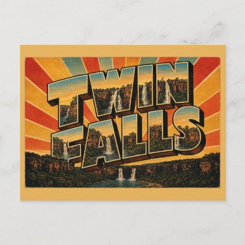 Twin Falls NT Australia Split Cascade Waterfall Postcard