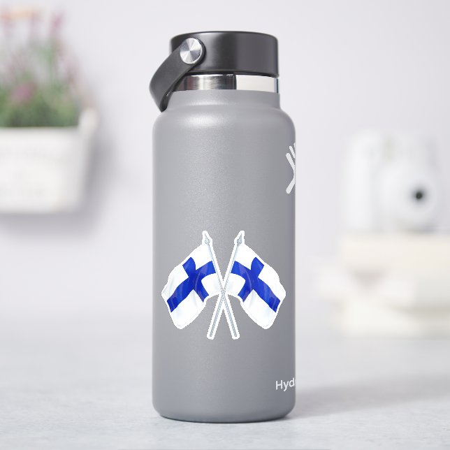 Twin Finnish Flag  Sticker (HydroFlask)
