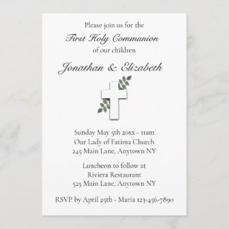 Twin First Communion Invitation