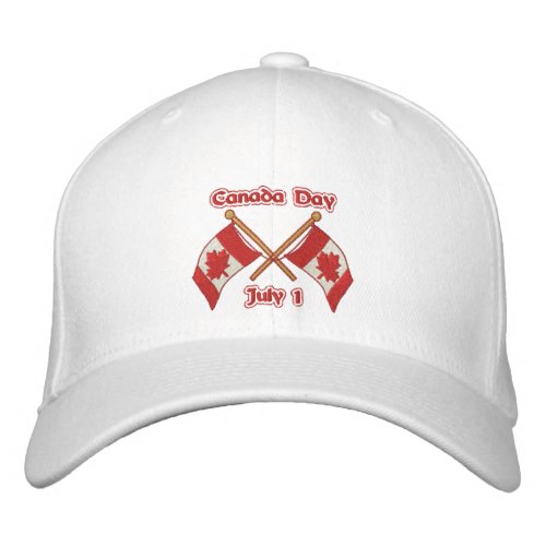 Twin Flags Canada Embroidered Baseball Hat
