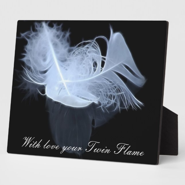 Twin flame feathers and reflection plaque (Side)