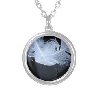 Twin Flame Feathers And Reflection Silver Plated Necklace by laureenr at Zazzle