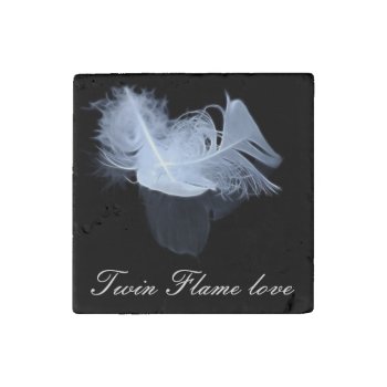 Twin Flame Feathers And Reflection Stone Magnet by laureenr at Zazzle