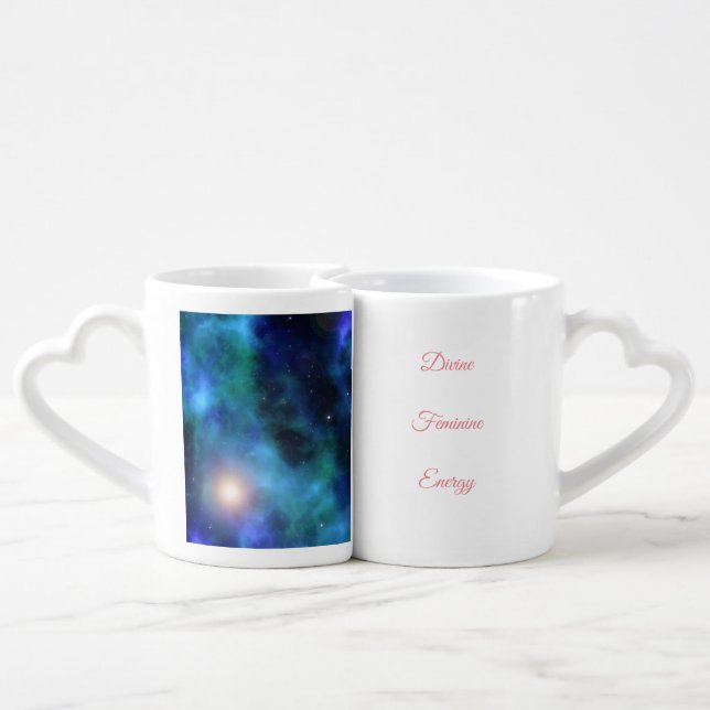  Twin Flame gift cosmic design Coffee Mug Set (Back Nesting)