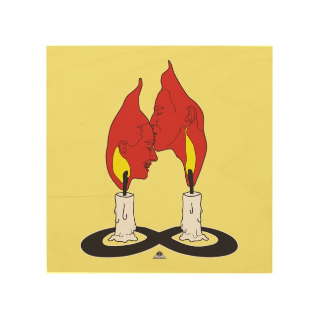 Twin Flame Kiss Wood Wall Art (Front)