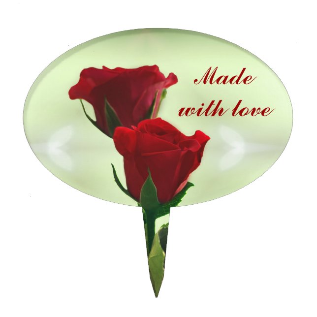 Twin Flame love red roses Cake Topper (Front)