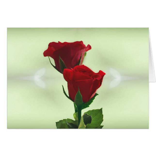 Twin Flame love red roses Cards (Front Horizontal)