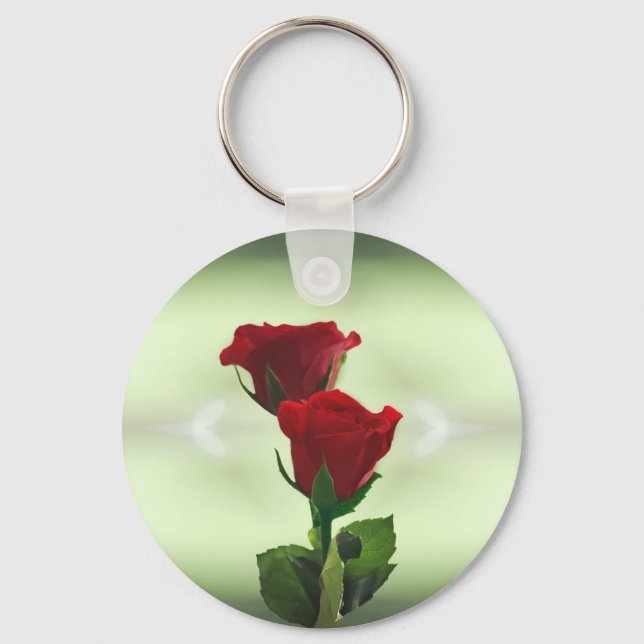 Twin Flame love red roses Keychain (Front)