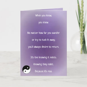 Twin Flame Soulmates Separation KNOWING Poem Holiday Card