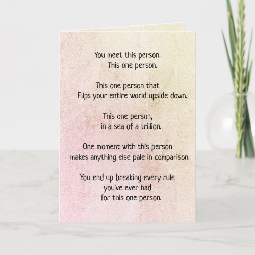 Twin Flame Soulmates THE ONE Poem  Holiday Card