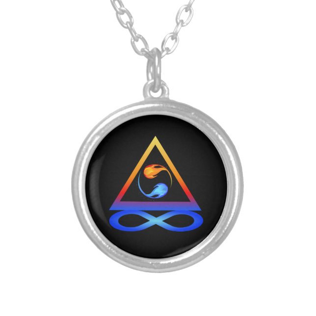 Twin Flame Symbol- Silver Plated Necklace (Front)