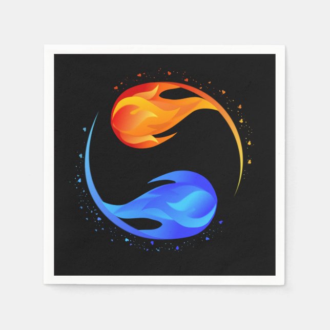 Twin Flame Wedding-Theme- Black- Napkins (Front)
