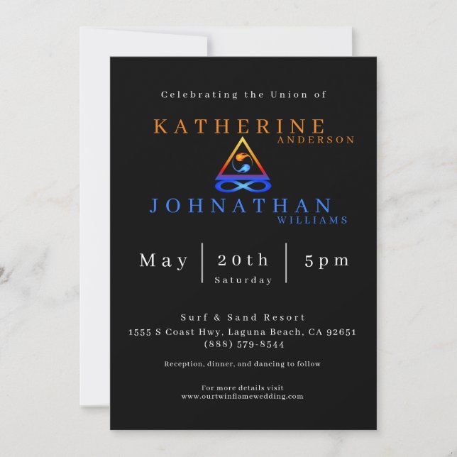 Twin Flame Wedding Theme- Invitation (Front)