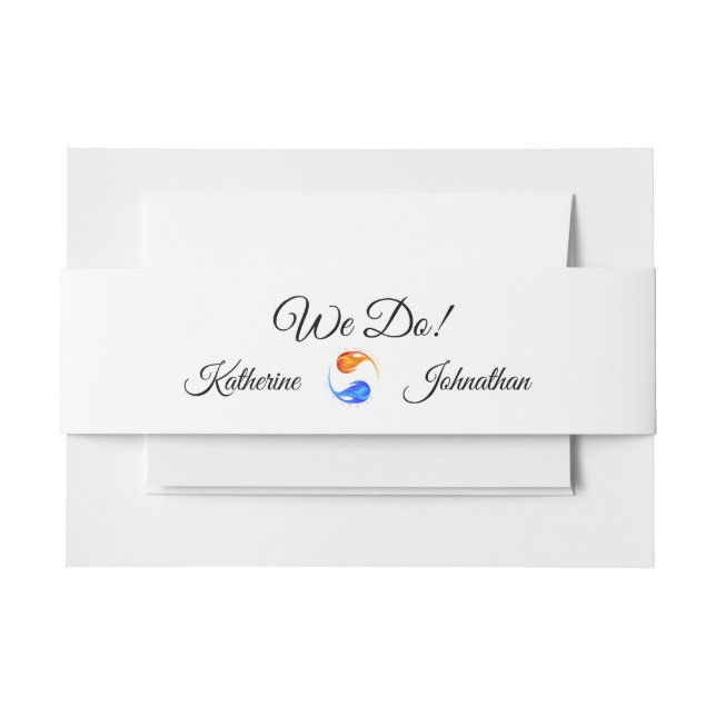 Twin Flame Wedding Theme- Invitation Belly Band (Front Example)