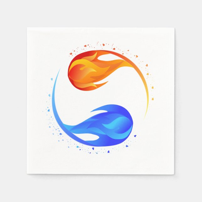 Twin Flame Wedding-Theme- White- Napkins (Front)