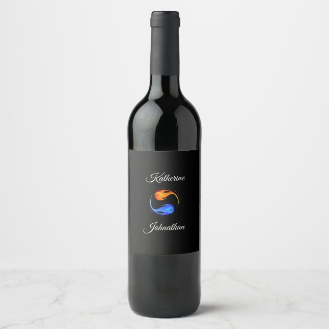 Twin Flame Wedding-  Wine Label