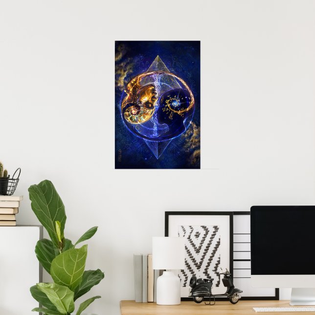 Twin flame - yin-yang balance artwork poster (Home Office)