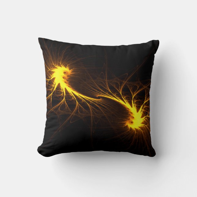 Twin Flames -Abstract Fractal Soul Mate Art Pillow (Front)